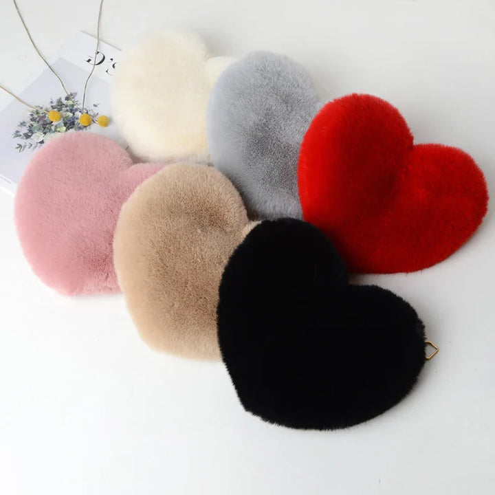 Geneva | Soft Plush Heart-Shaped Shoulder Bag