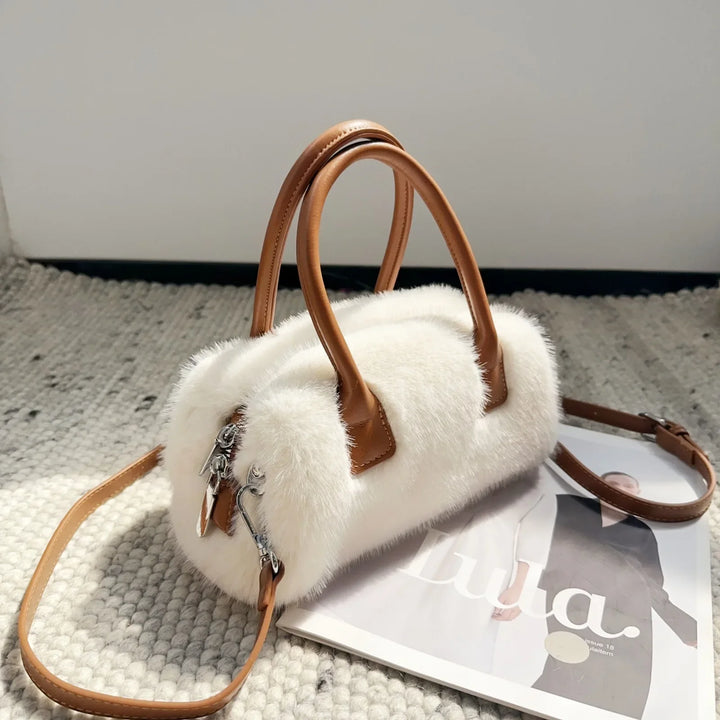 Jolie | Faux Fur Box Shoulder Handbag
