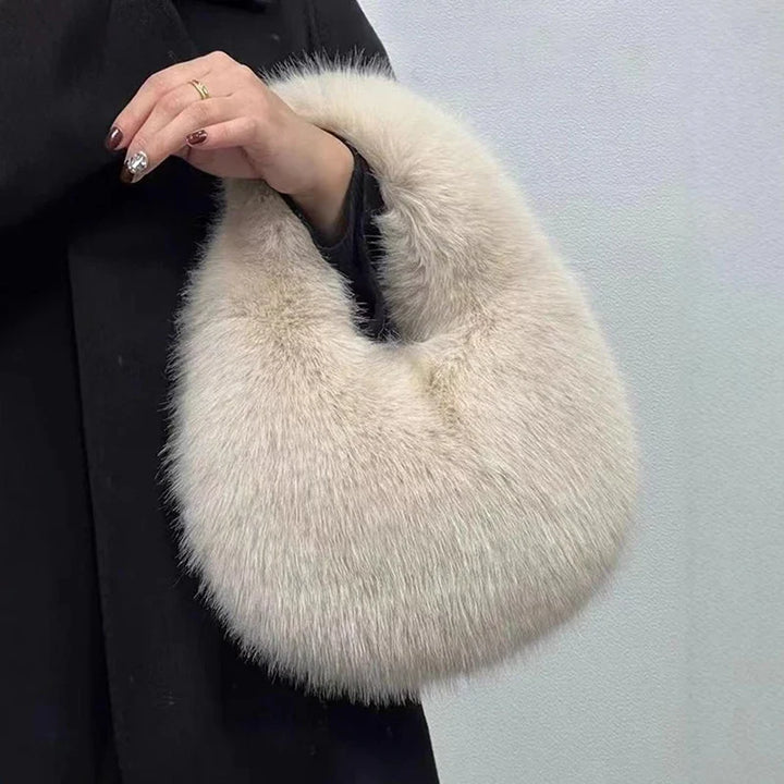 Jean | Half-Moon Shoulder Bag with Faux Fur