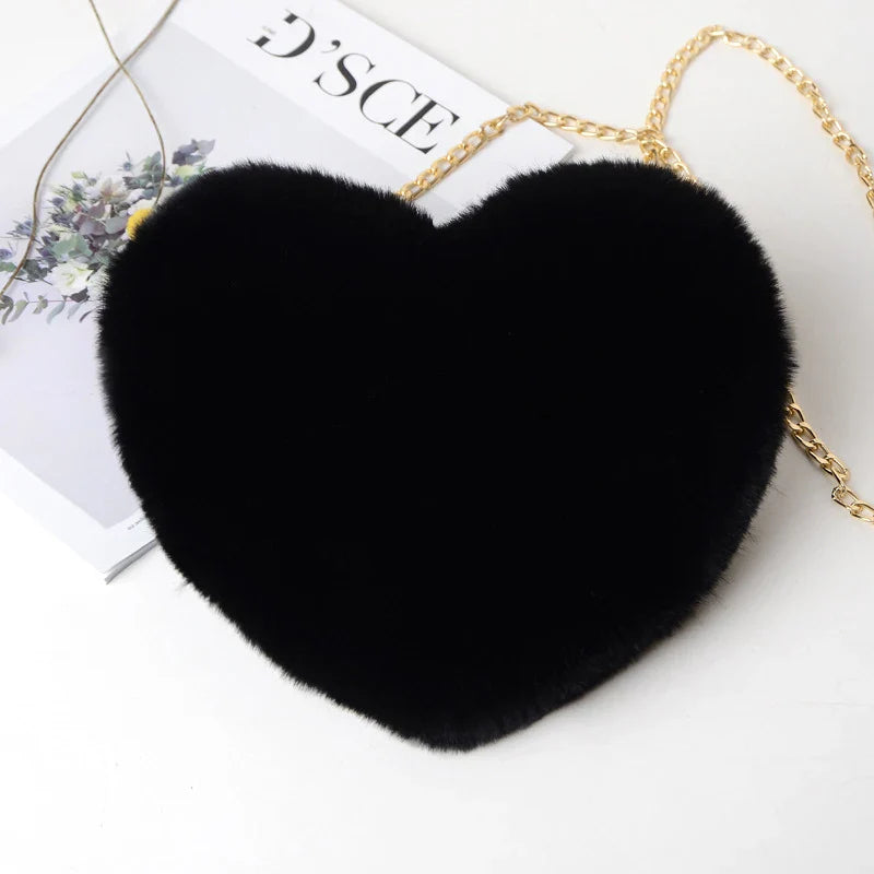 Geneva | Soft Plush Heart-Shaped Shoulder Bag