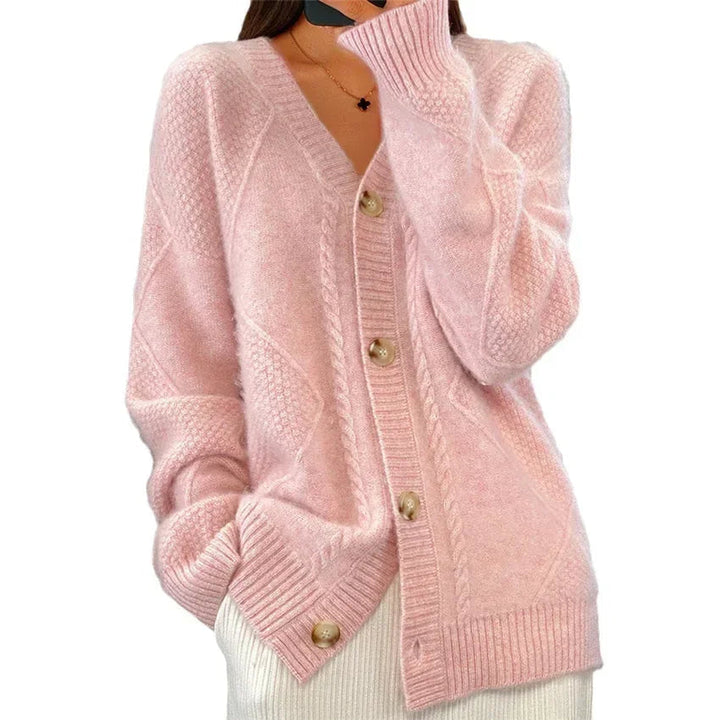 Women's Solid Color Cardigan Sweater for Everyday Wear