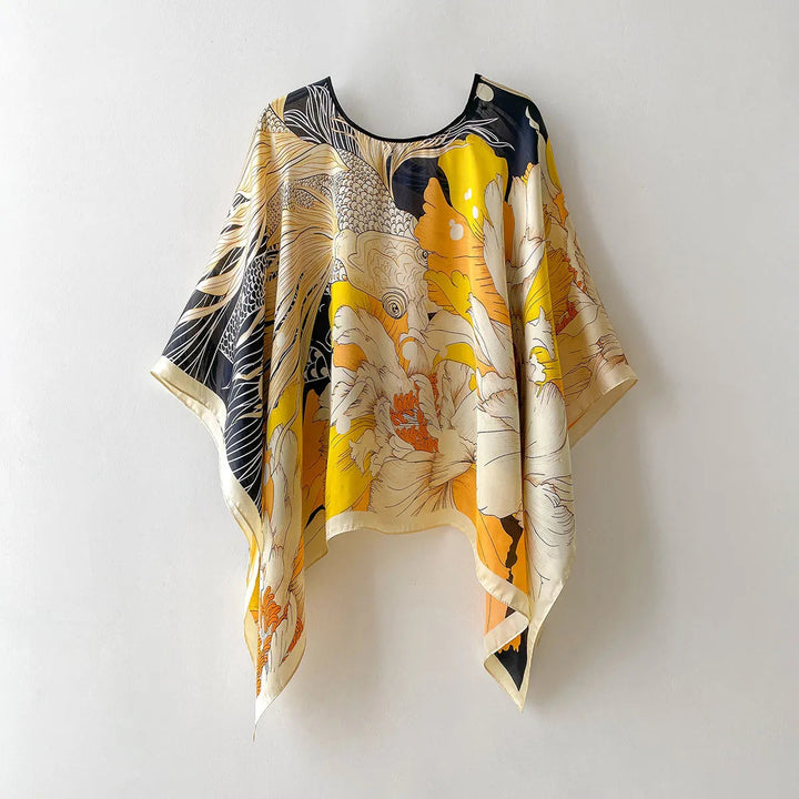 Women's Summer Silk Shawl Blouse