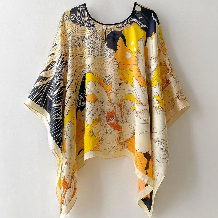 Women's Summer Silk Shawl Blouse