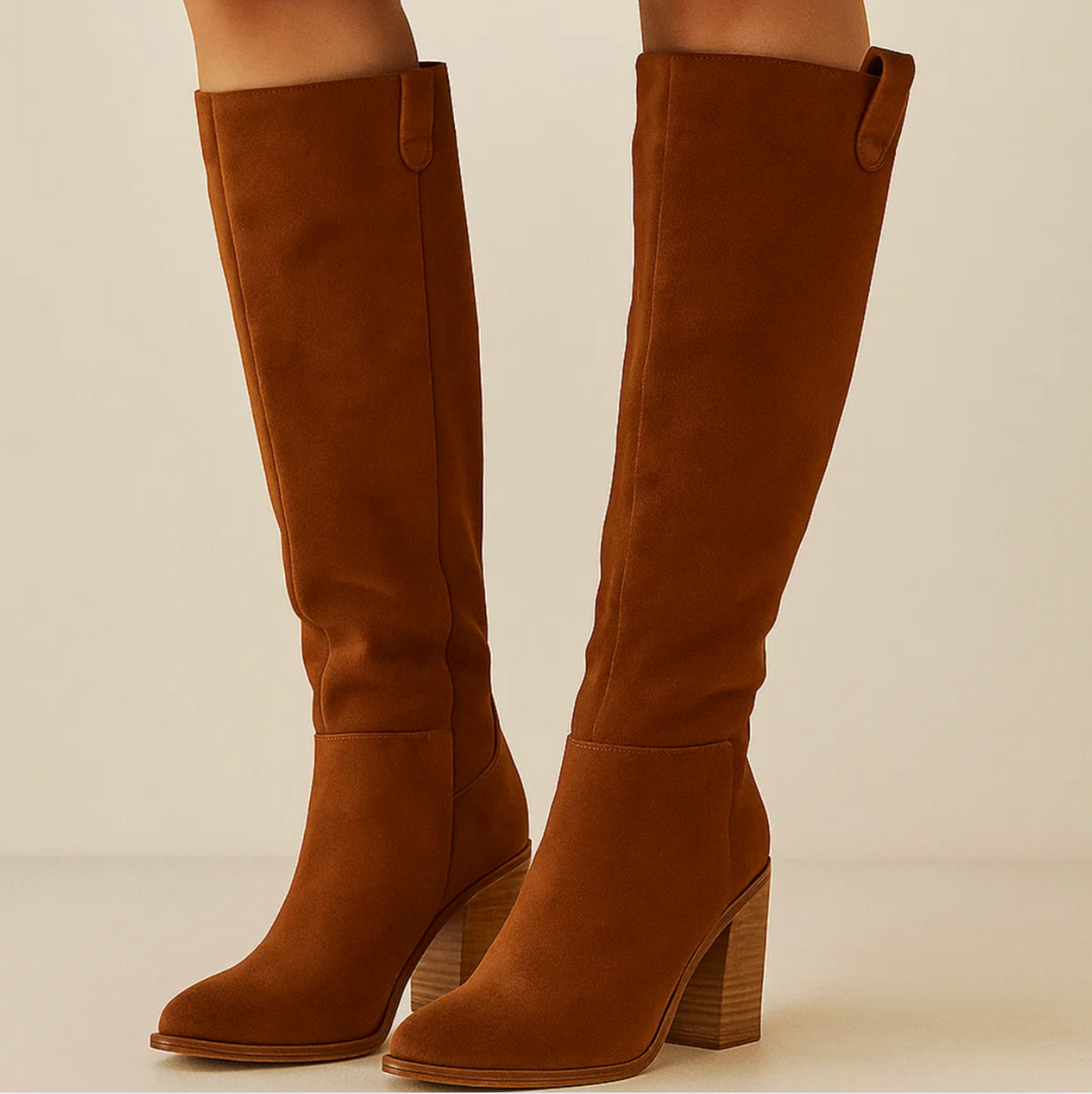 Suede Block Heel Boots