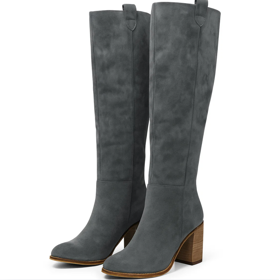 Suede Block Heel Boots