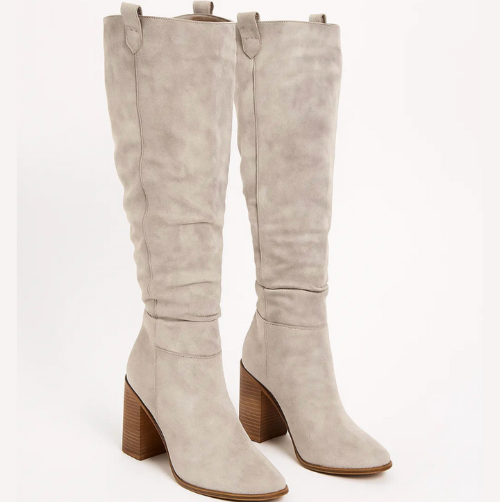 Suede Block Heel Boots