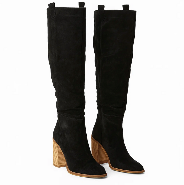 Suede Block Heel Boots