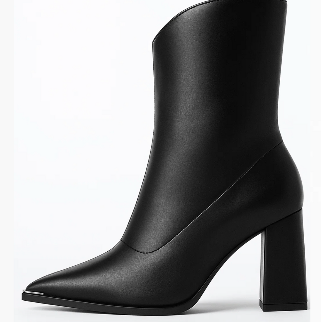 Pointed Leather Boots