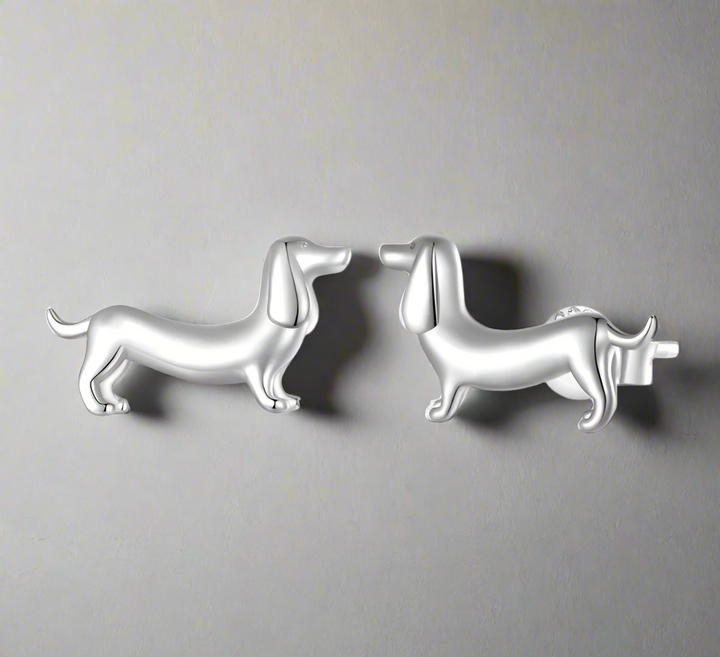 Wiener Dog Earrings in 925 Silver