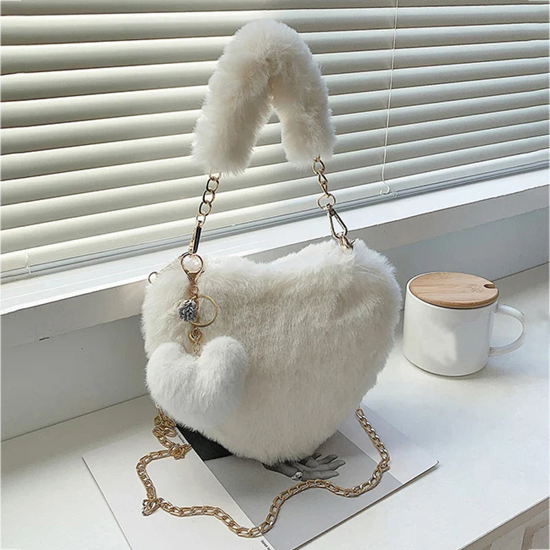 Céleste | Heart-Shaped Plush Shoulder Purse