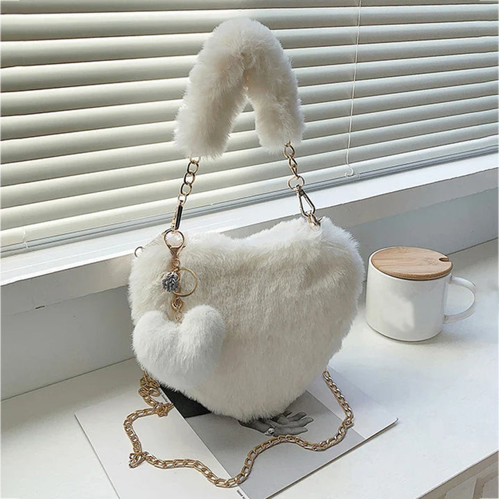 Céleste | Heart-Shaped Plush Shoulder Purse