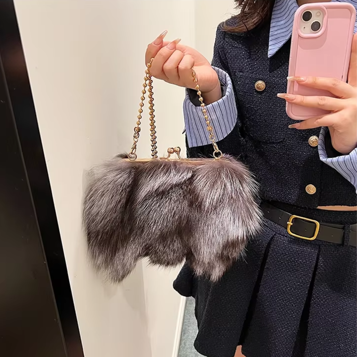 Victoria | Chic Faux Fur Evening Clutch
