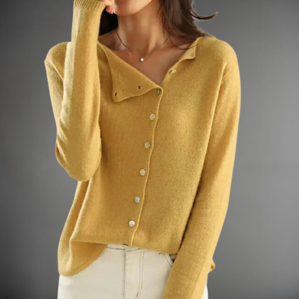 Solid Cashmere Button-Up Sweater 02