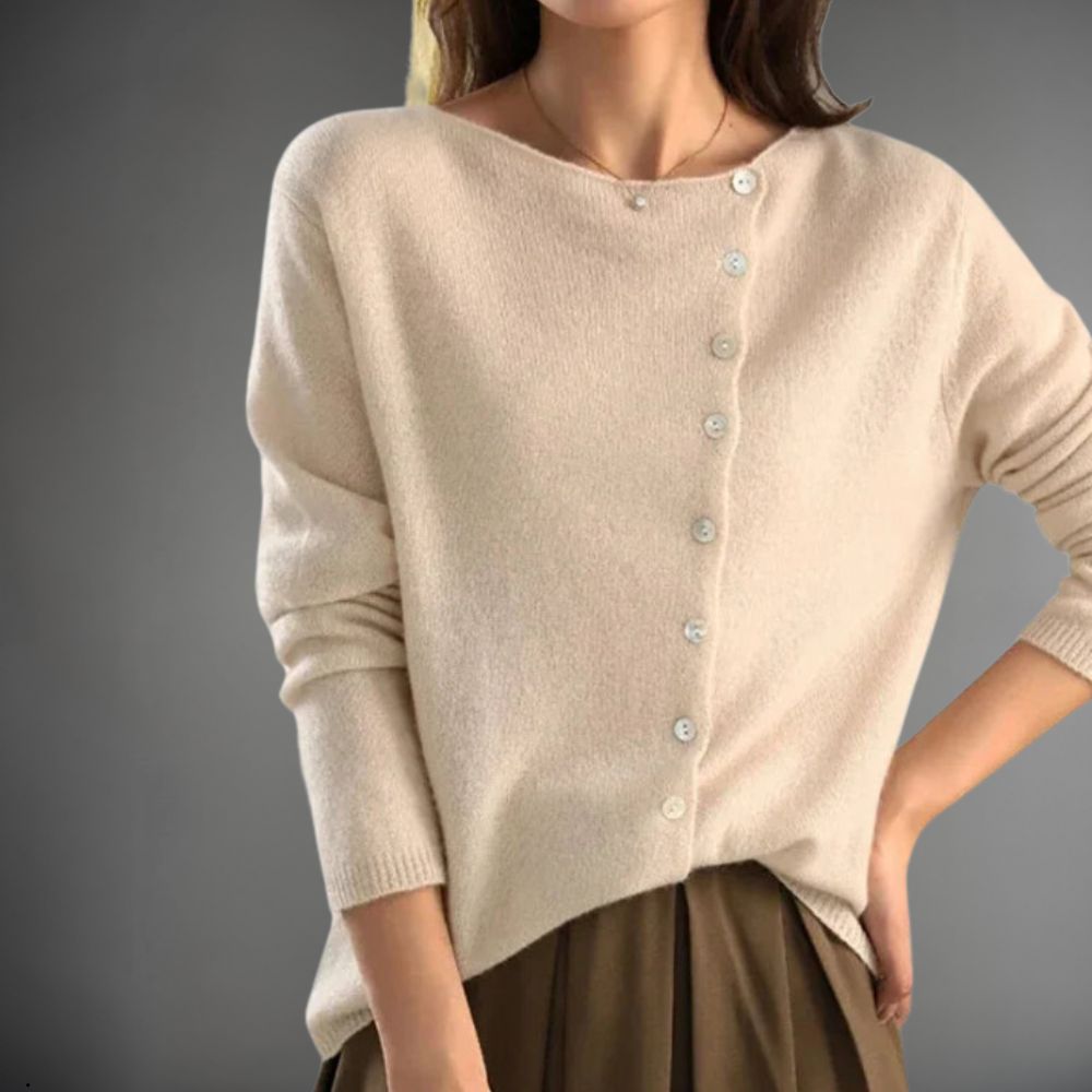 Solid Cashmere Button-Up Sweater 02