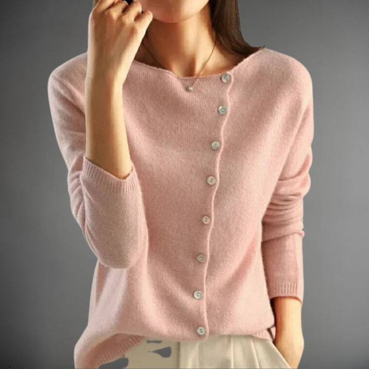 Solid Cashmere Button-Up Sweater 02