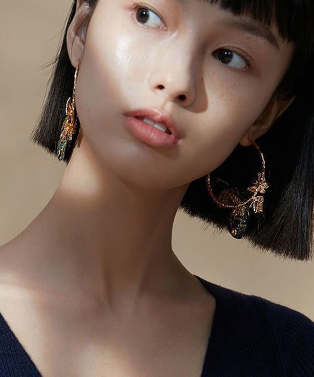 Embroidered Butterfly Wing Earrings