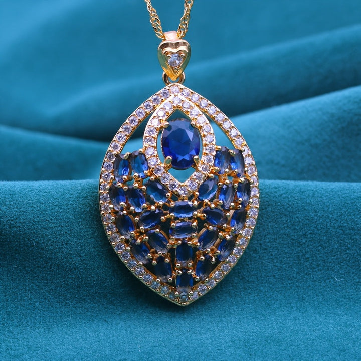 Elegant multicolored cubic zirconia pendant necklace