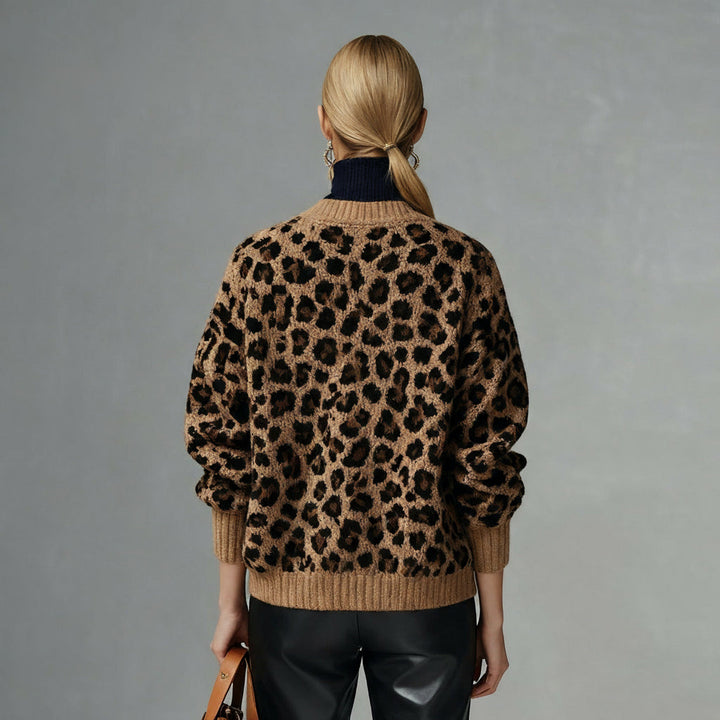 Leona Jacket – Leopard Print Knitted Sweater