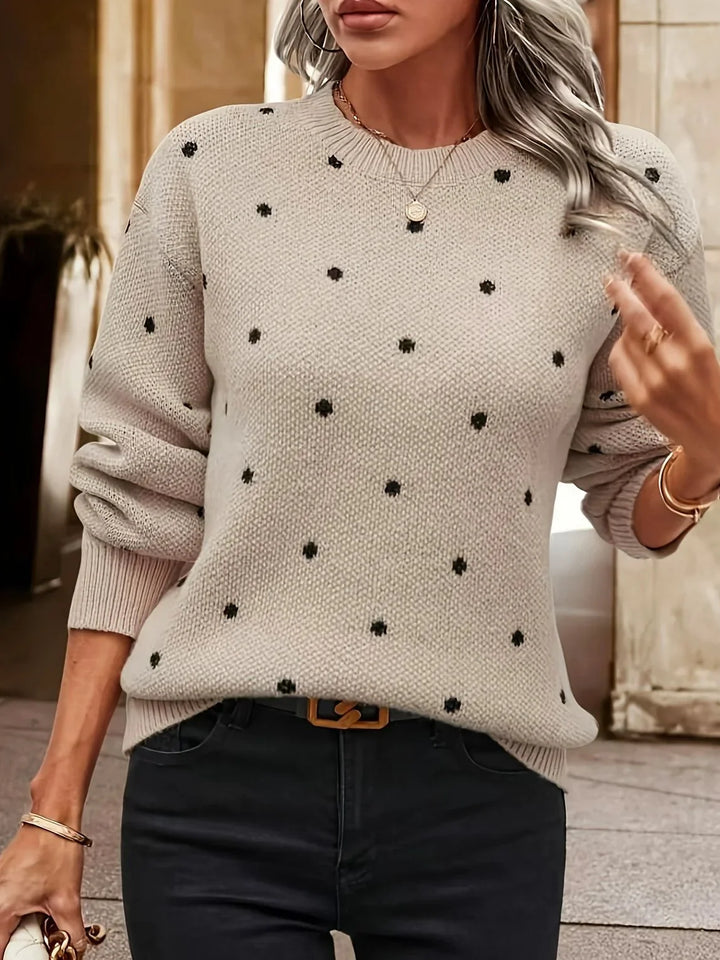 Elegant sweater with gray dots