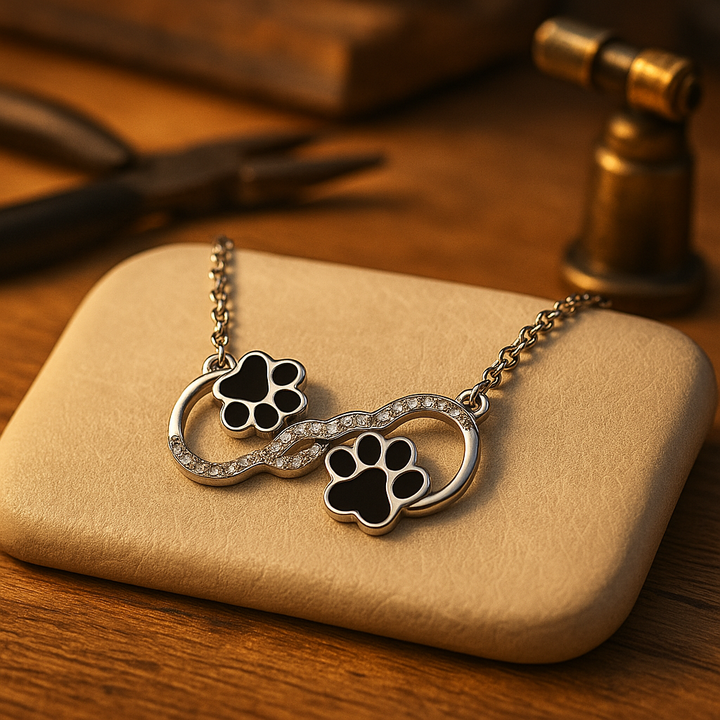 Infinite Love - Necklace with Dog Paw and Zirconia