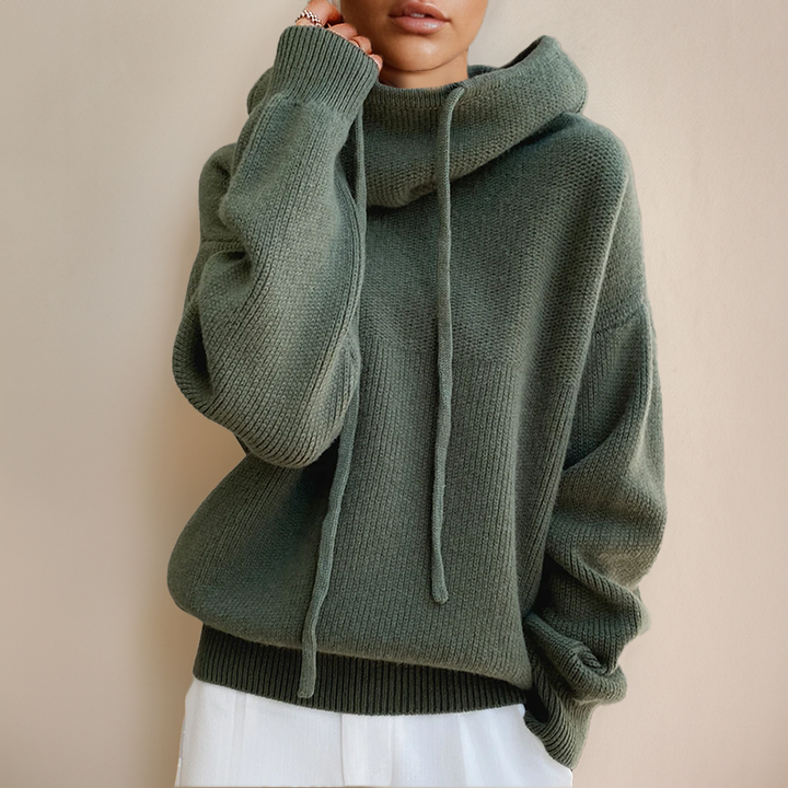 Loose hoodie sweater in solid color