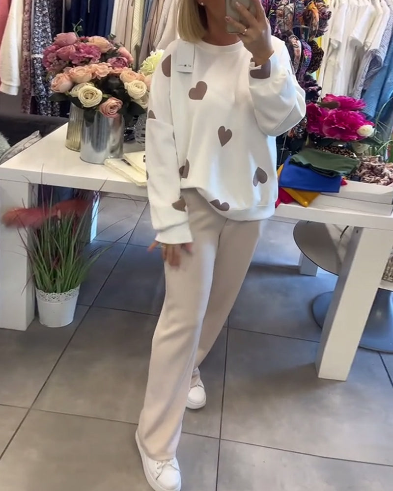 Ava – Sweater in cotton blend with hearts