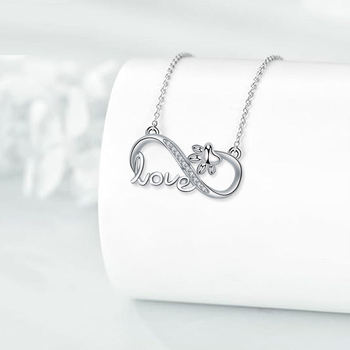 Forever Connected - Infinity Necklace in the Shape of a Paw in Silver