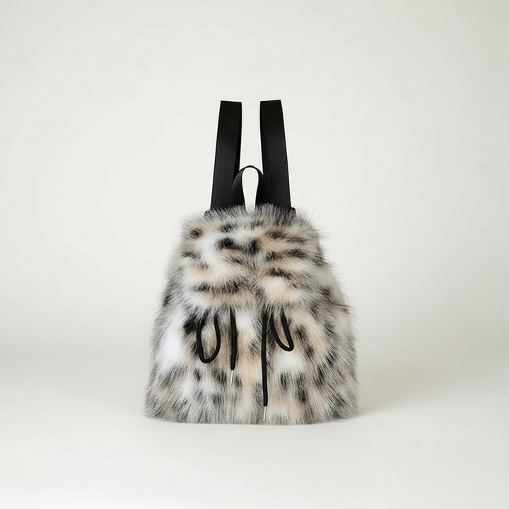 Bernice | Drawstring Backpack with Faux Fur