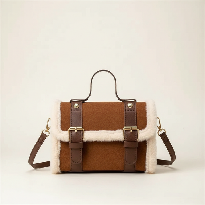 Harper | Plush Faux-Fur Flap Shoulder Bag