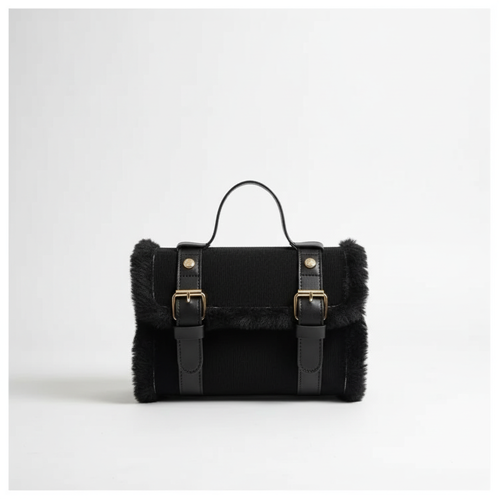 Harper | Plush Faux-Fur Flap Shoulder Bag