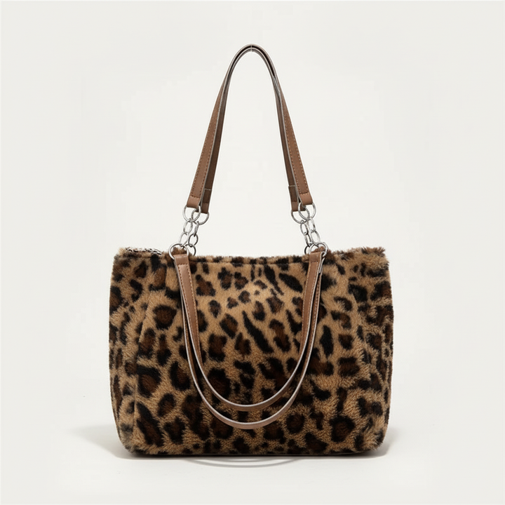 Olive | Animal Print Faux Fur Tote Bag