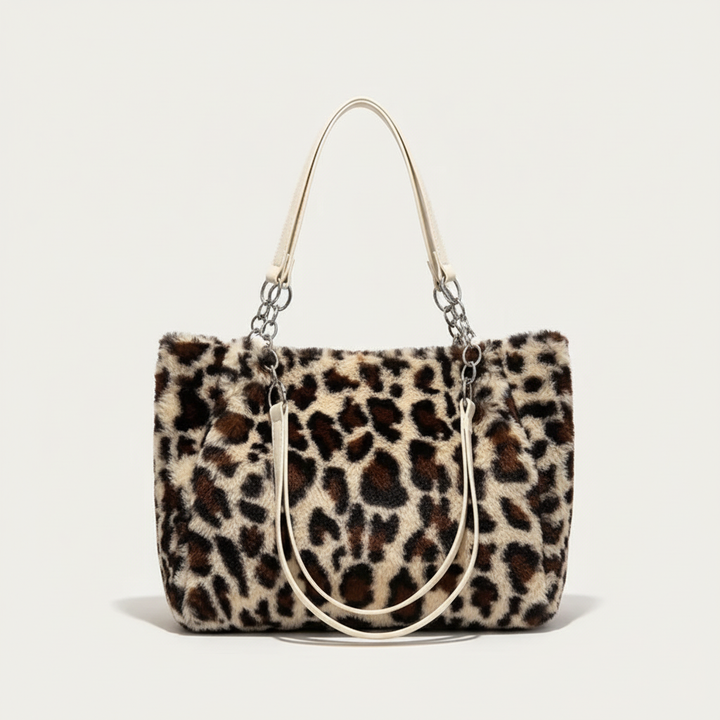 Olive | Animal Print Faux Fur Tote Bag