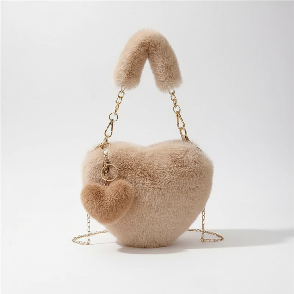 Céleste | Heart-Shaped Plush Shoulder Purse