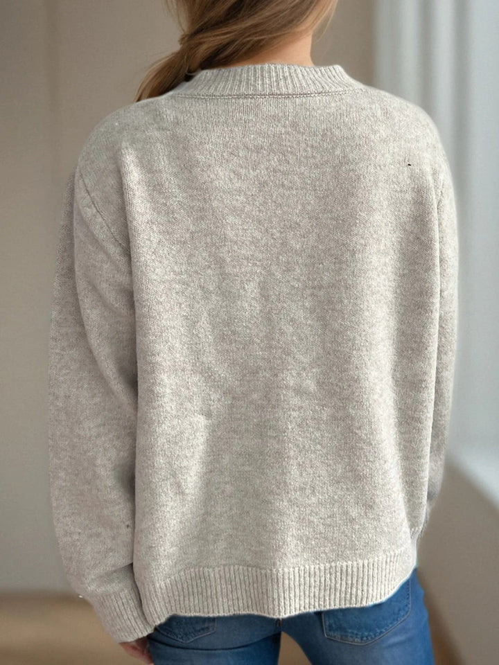 Women's Solid Cardigan Sweater with Colorful Buttons for Everyday Wear