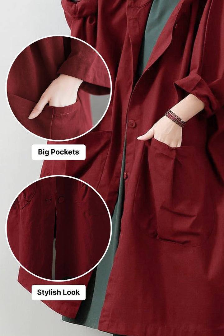 One Size Fits All Oversized Water Resistant Windbreaker Jacket