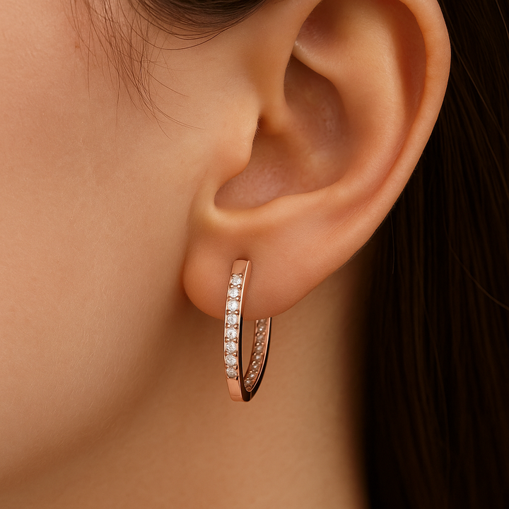 Sophisticated earrings with zirconia stones