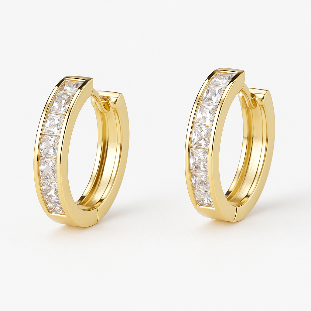 Chic Gold & Crystal Hanging Earrings