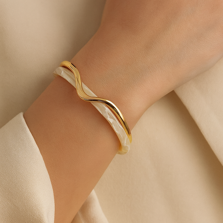 White opal gold bracelet