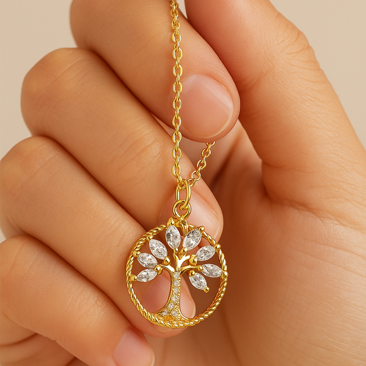 Radiant Tree of Life Gold Necklace