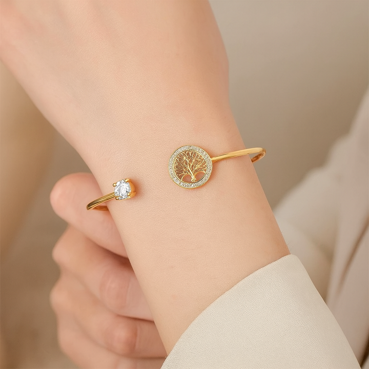 Adjustable Bracelet with Tree of Life Design